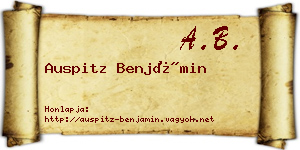 Auspitz Benjámin névjegykártya